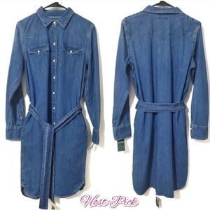 NWT Ralph Lauren Denim Blue Longsleeve Dress for Women Size 8